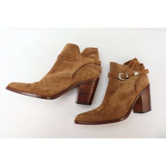 Sartore Women Size 39 Brown Ankle Boot Ankle Strap Suede Pointed Toe Boot $1250 - Picture 1 of 9